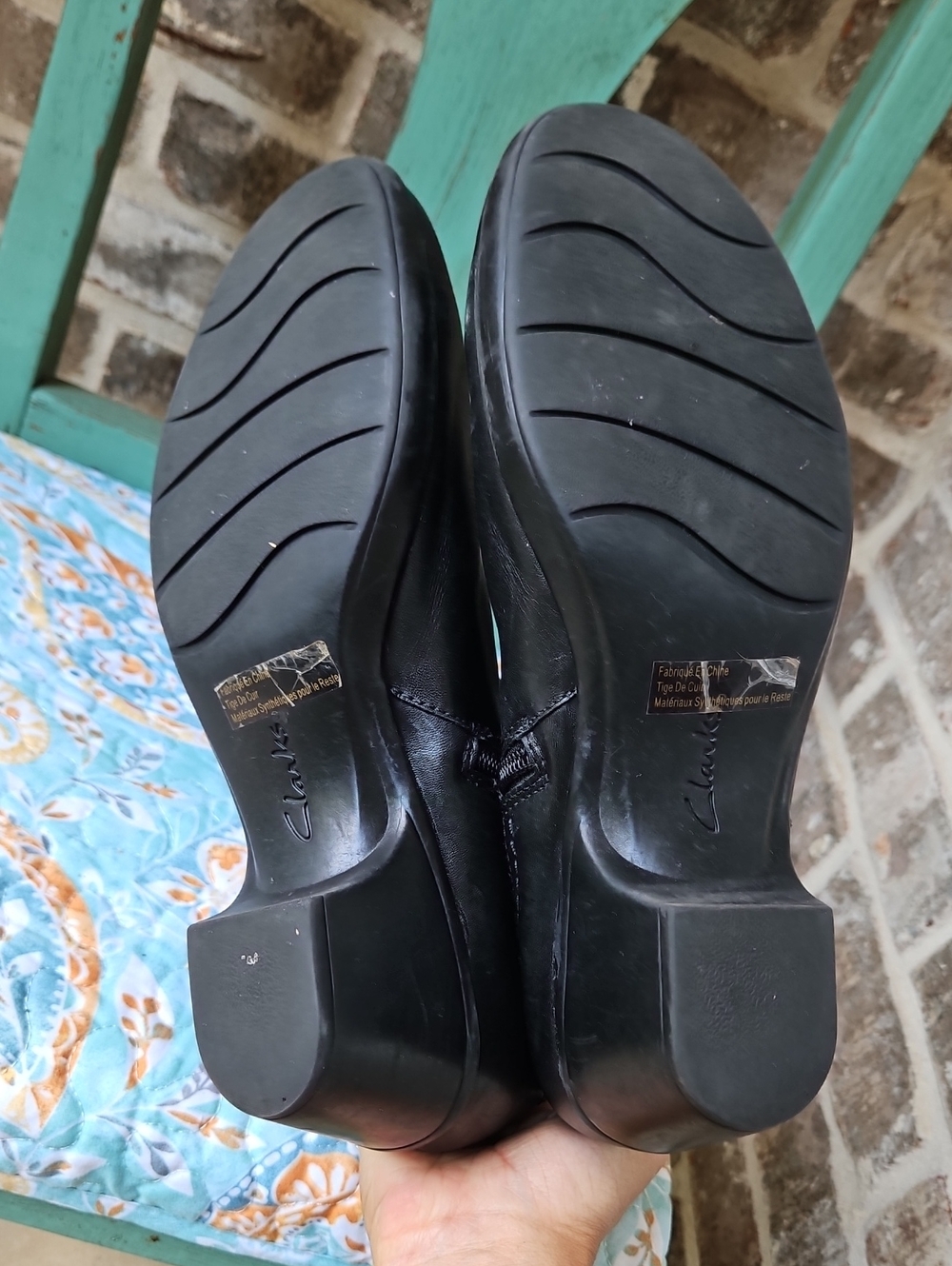 Clarks Bendables Black Leather Ankle Boots with Buckle Detail - Women Size 10 - Picture 5 of 5